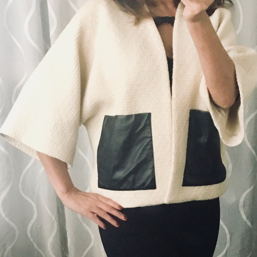 Derek Lam cotton and faux leather jacket